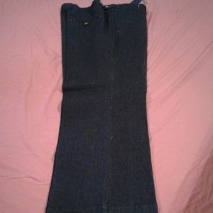 Wide leg stretch jeans w adjustable waistband
